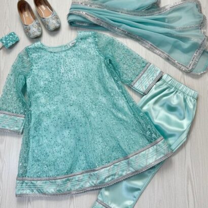 The Aqua Sparkle Shalwar Kameez