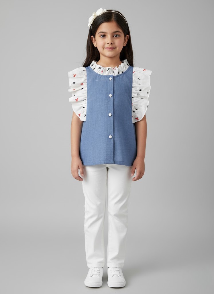 Cute Print Ruffle Pinafore Dress - Image 2