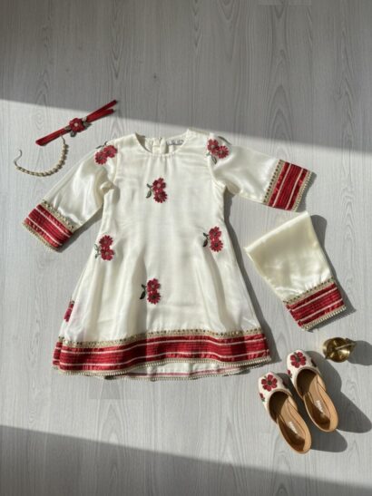 The Red Floral Shalwar Set