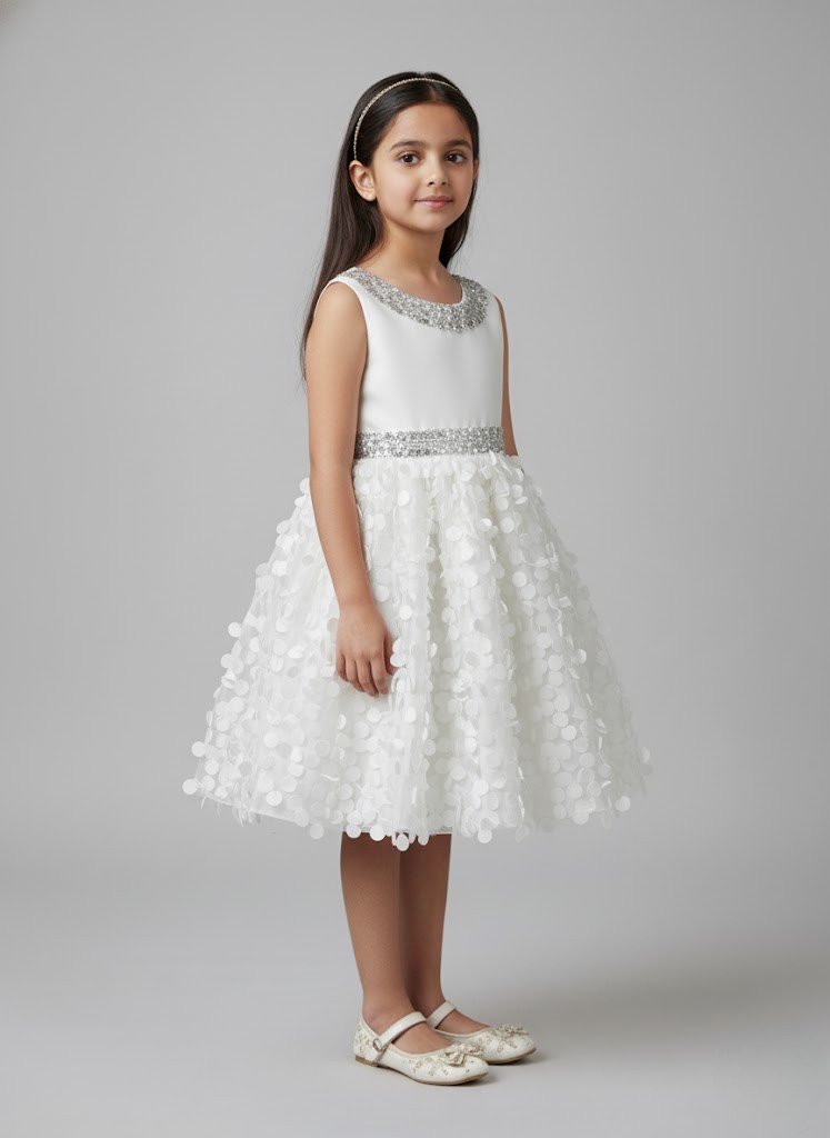 The White Petal Sequins Dress - Image 2