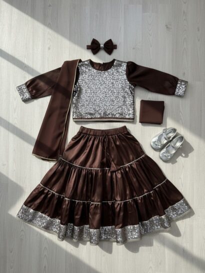 The Chocolate Sequins Lehenga Set