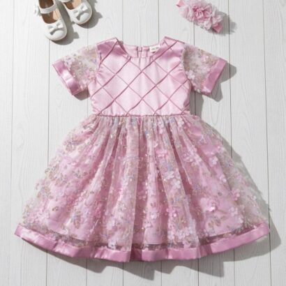 The Pearl Pink Flower Dress