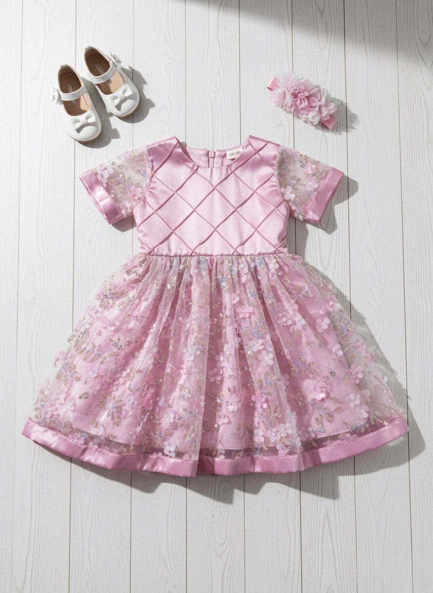 The Pearl Pink Flower Dress