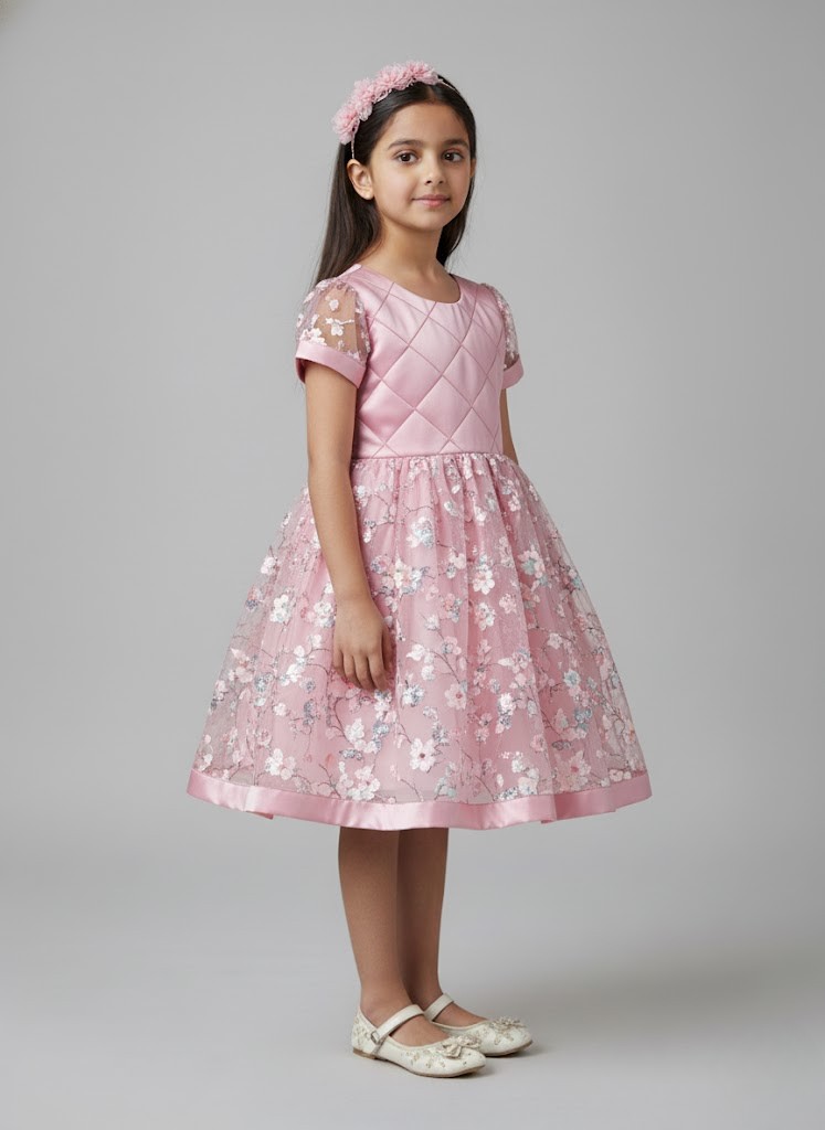 The Pearl Pink Flower Dress - Image 2
