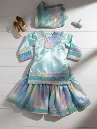The Rainbow Pastel Gharara Set
