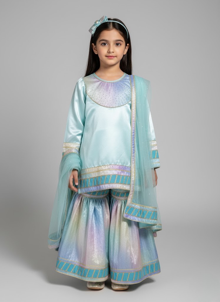 The Rainbow Pastel Gharara Set - Image 2