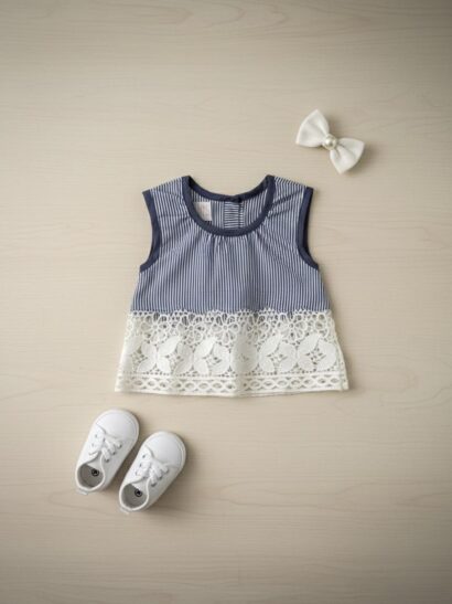 The Marina Striped Lace Top