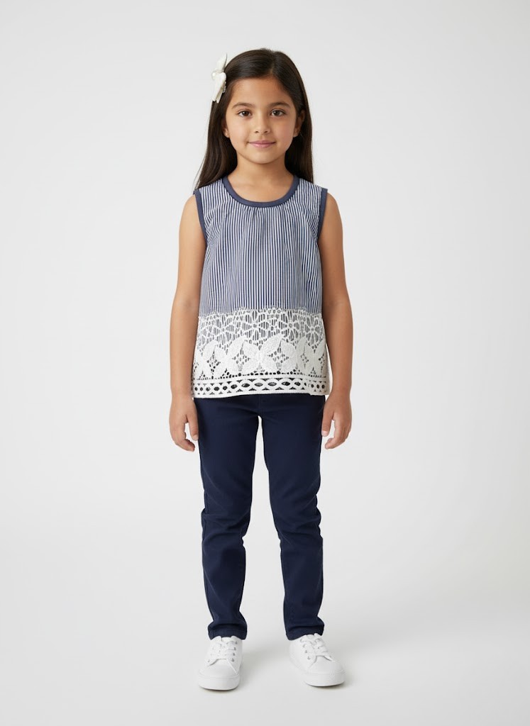 The Marina Striped Lace Top - Image 2