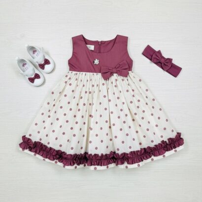 The Plum Polka Dot Ruffle Dress