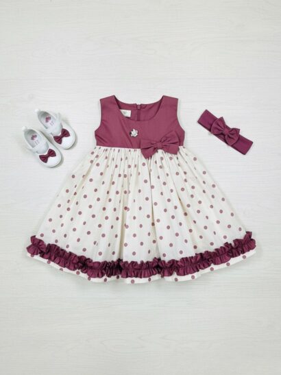 The Plum Polka Dot Ruffle Dress