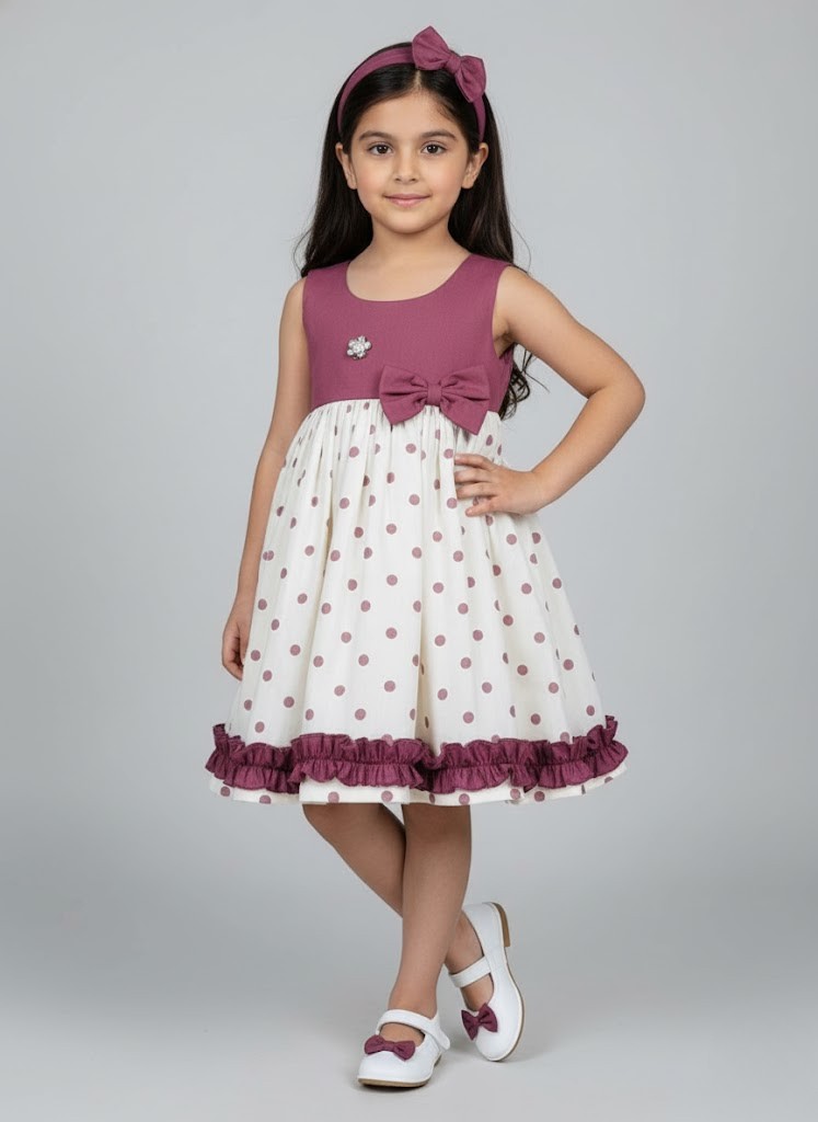The Plum Polka Dot Ruffle Dress - Image 2