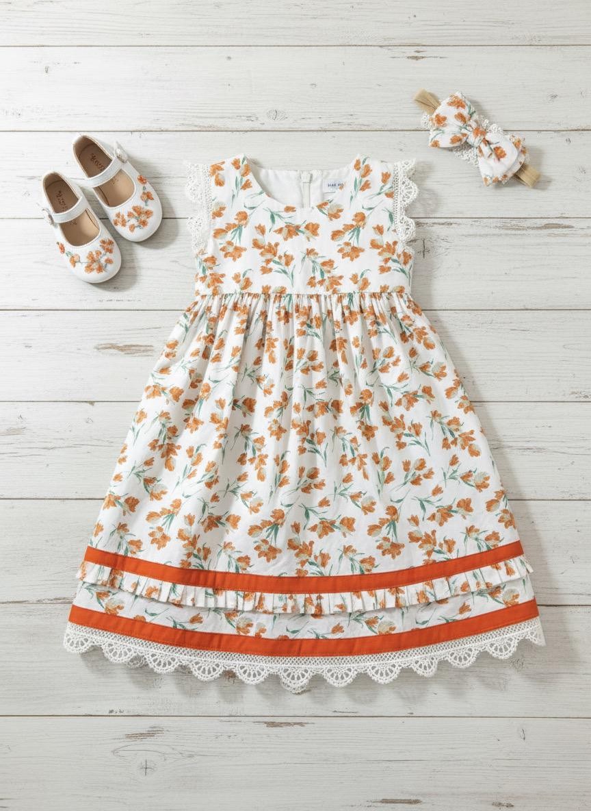 The Autumn Balm Floral Dress Set