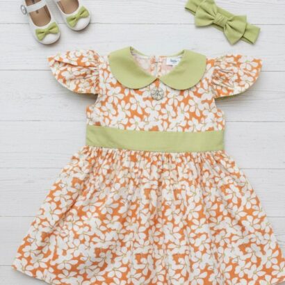 The Sweet Clementine Floral Peter Pan Dress