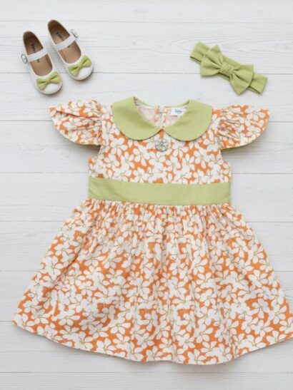 The Sweet Clementine Floral Peter Pan Dress