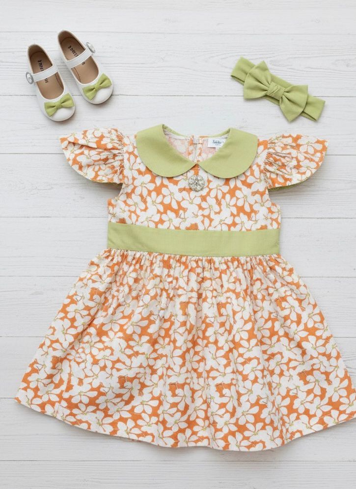 The Sweet Clementine Floral Peter Pan Dress
